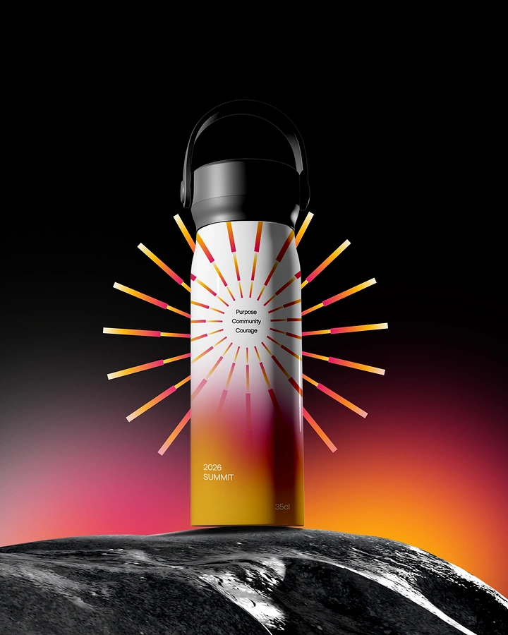 Tumblers, Flasks & Drinkware creative ad: Dramatic bottle-as-launch spectacle concept