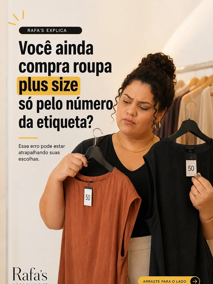 Plus-Size Fashion creative ad: Sharp sizing-label shame concept