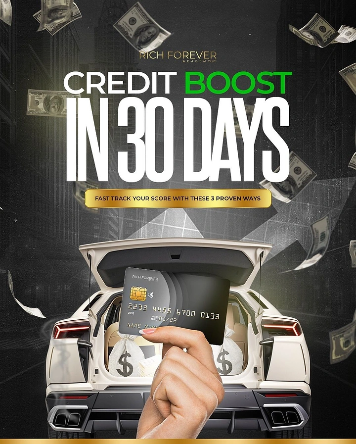 Credit Repair & Credit Score Services creative ad: Car imagery turns credit boost aspirational