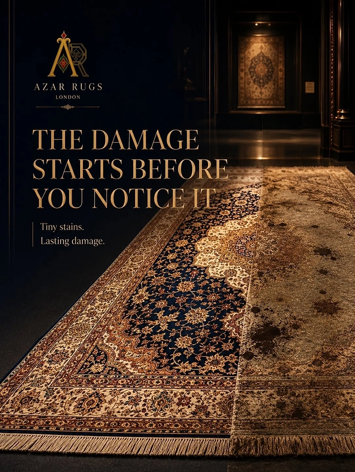 Rugs & Carpets creative ad: Damage revealed through dramatic visual storytelling