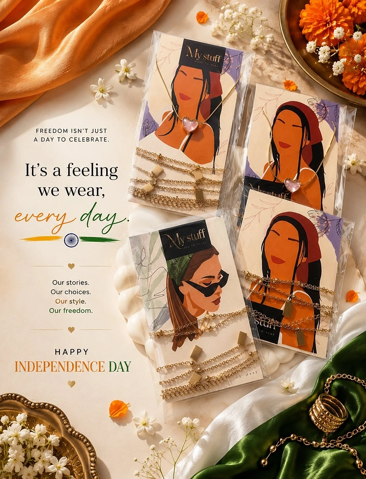 Independence Day creative ad: Freedom as a feeling you wear, jewelry