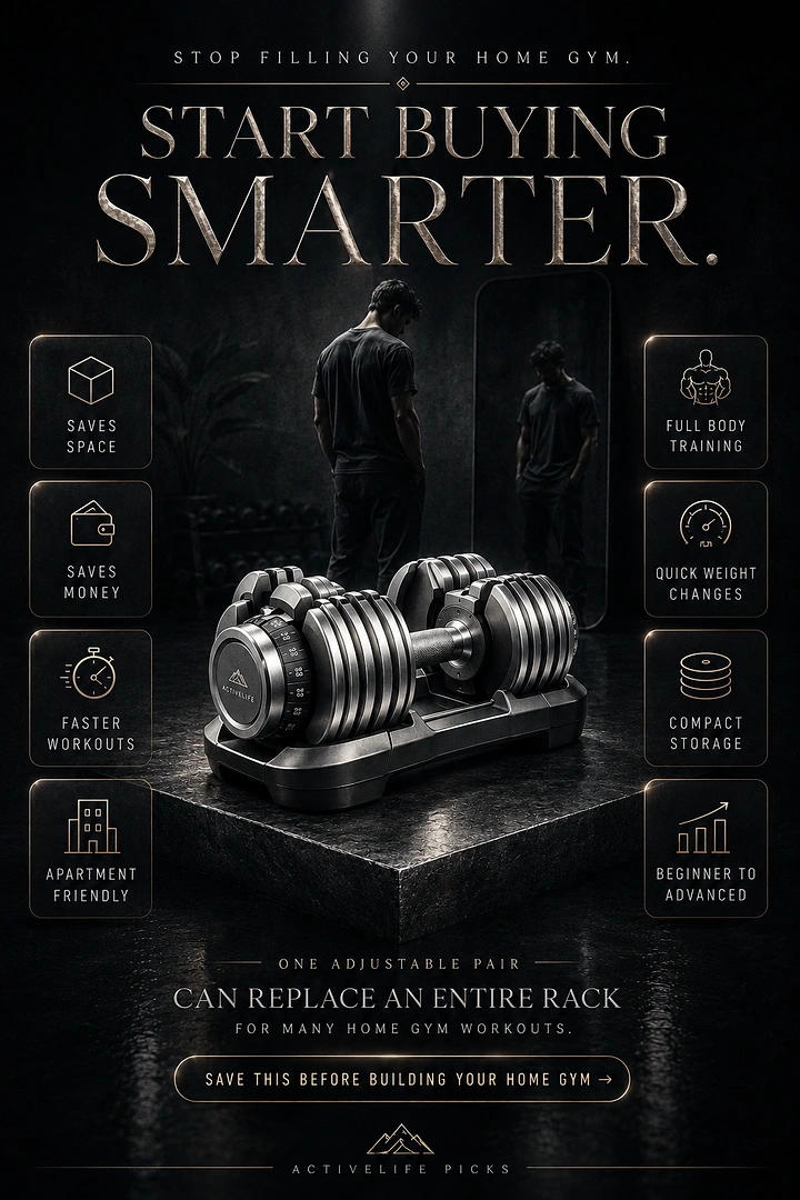 Fitness Equipment Stores creative ad: Premium space-saving product presentation