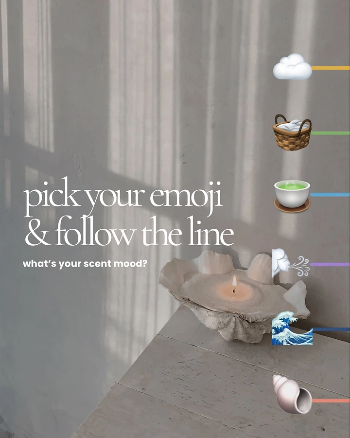 Candles & Home Fragrance creative ad: Emoji follow-the-line scent mood game