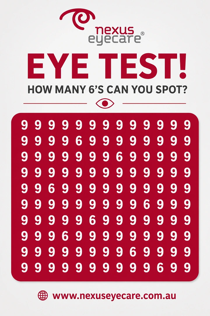 Opticians & Eye Care creative ad: Spot-the-6 puzzle doubles as eye test