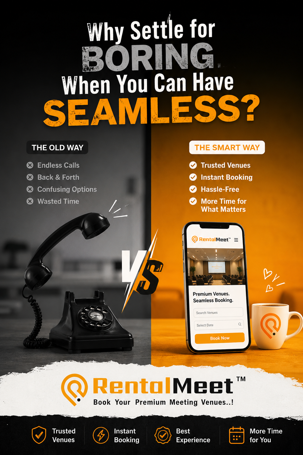 Story: Boring-versus-seamless phone comparison metaphor