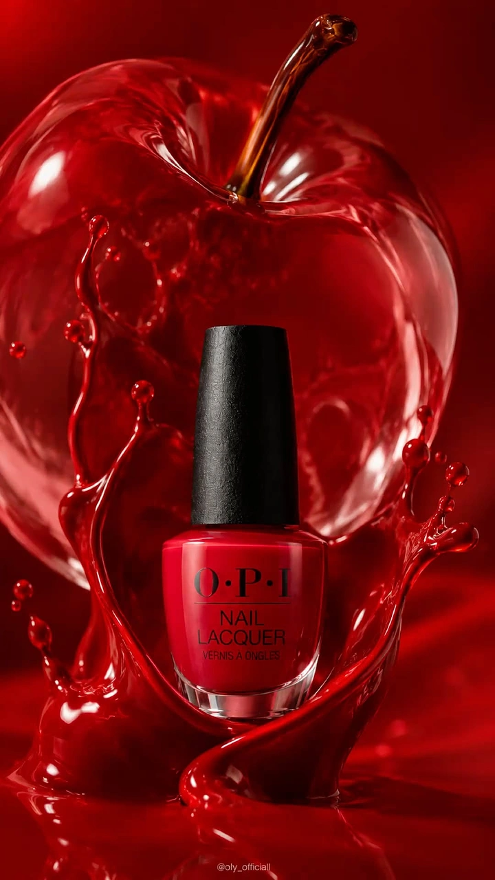 Nail Polish Brands creative ad: Bottle presented as glossy red sculpture