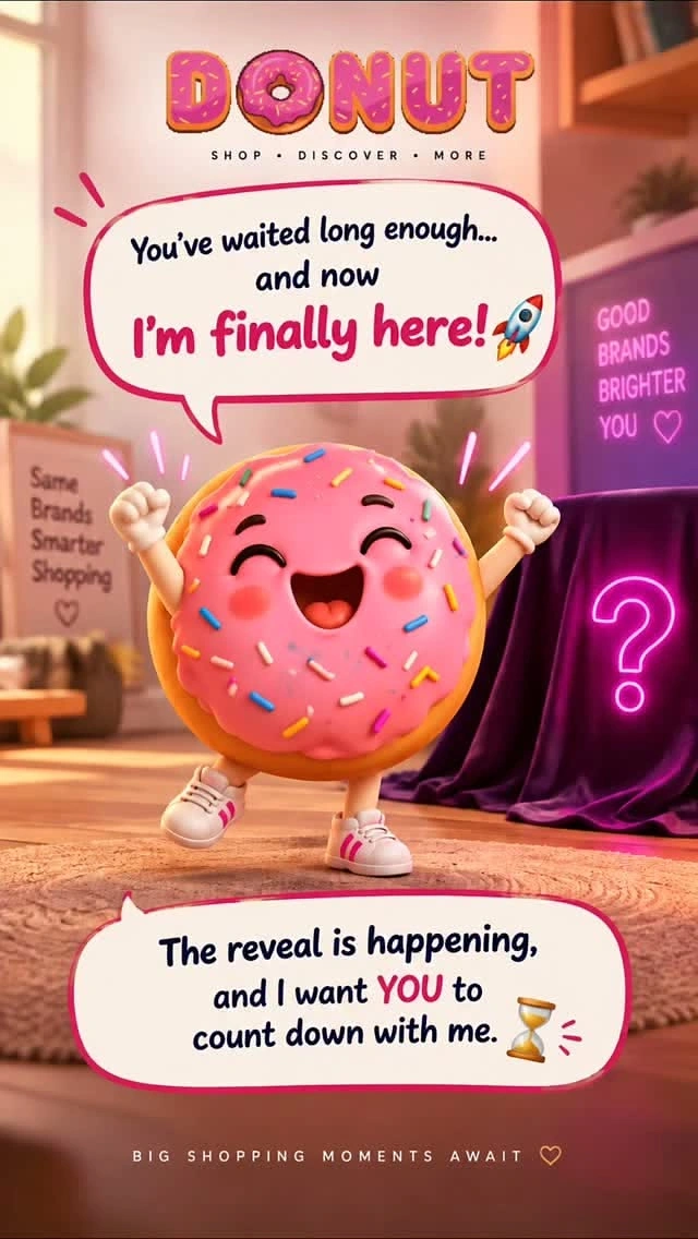 Donut Shops creative ad: Character reveal makes launch memorable
