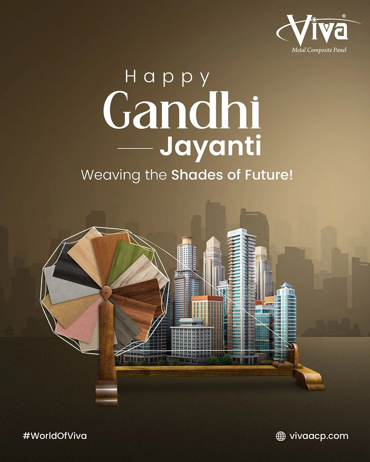 Gandhi Jayanti creative ad: Panel swatches become charkha wheel