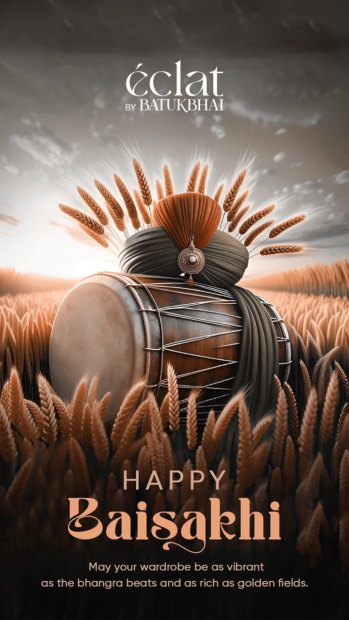 other-festival creative ad: Dhol topped with a turban in a wheat field