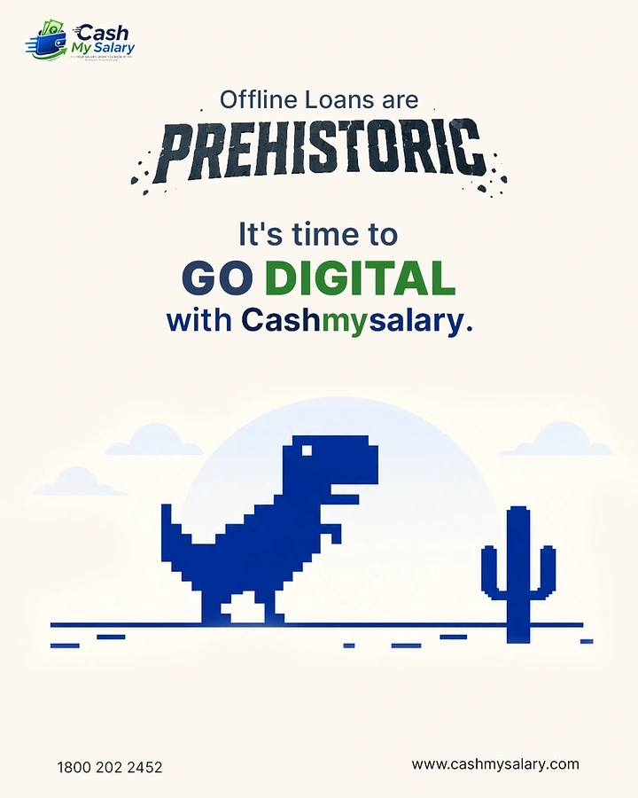 Personal & Business Loans creative ad: Prehistoric offline-loan dinosaur pun