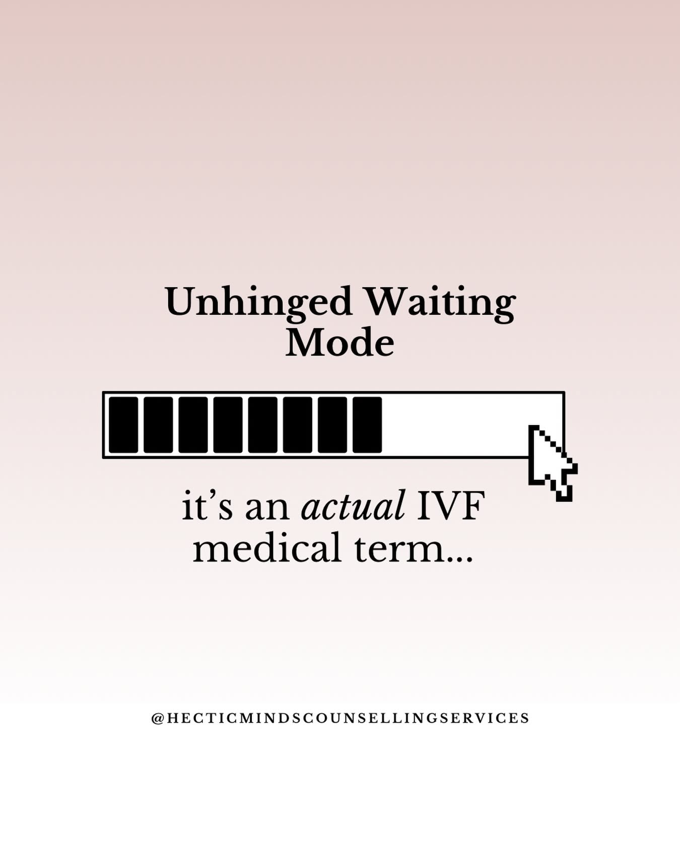 Instagram post: Loading bar as IVF waiting pun