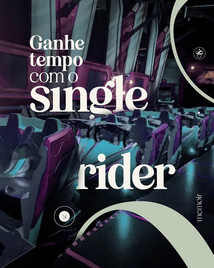 Amusement & Water Parks creative ad: Single rider line pun, bold editorial type