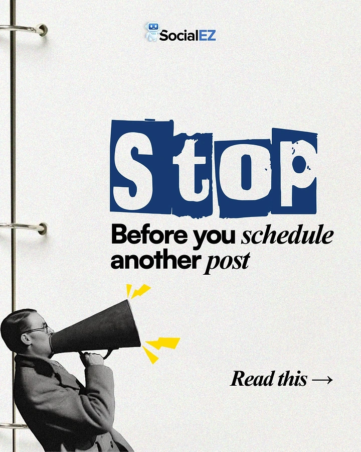 Agency creative ad: Megaphone man shouting cut-out 'Stop' type