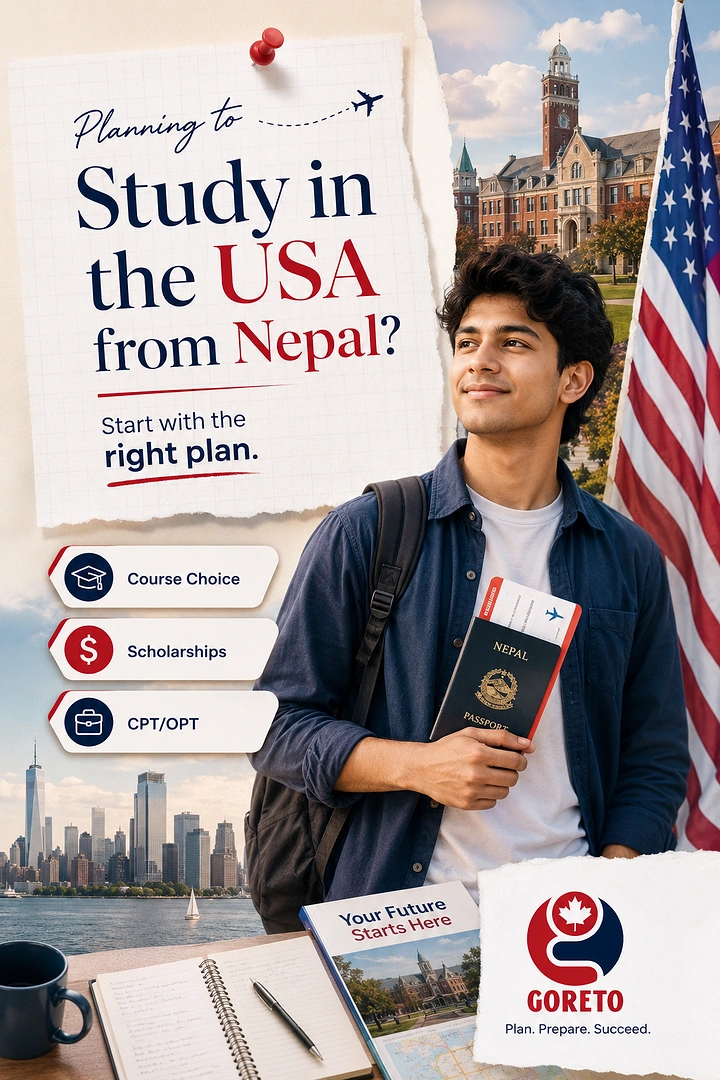 Study Abroad Consultants creative ad: Airplane and right-plan visual metaphor