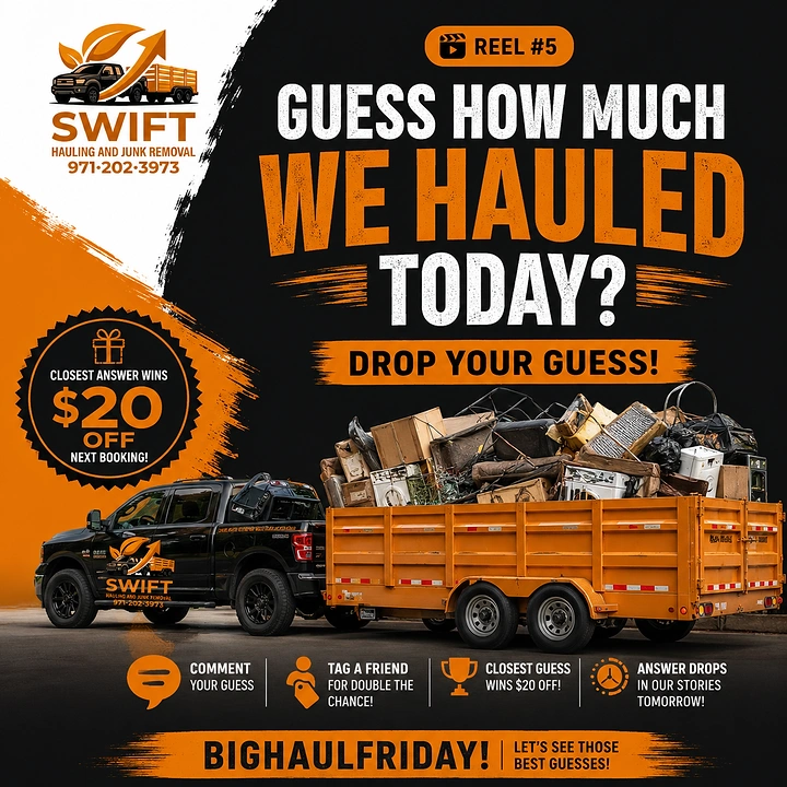 Junk Removal creative ad: Interactive haul-amount guessing campaign