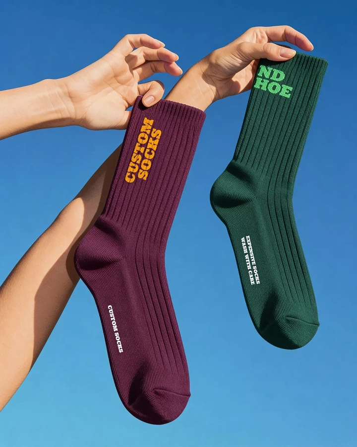 Socks Brands creative ad: Playful hand-held sock campaign with bold copy