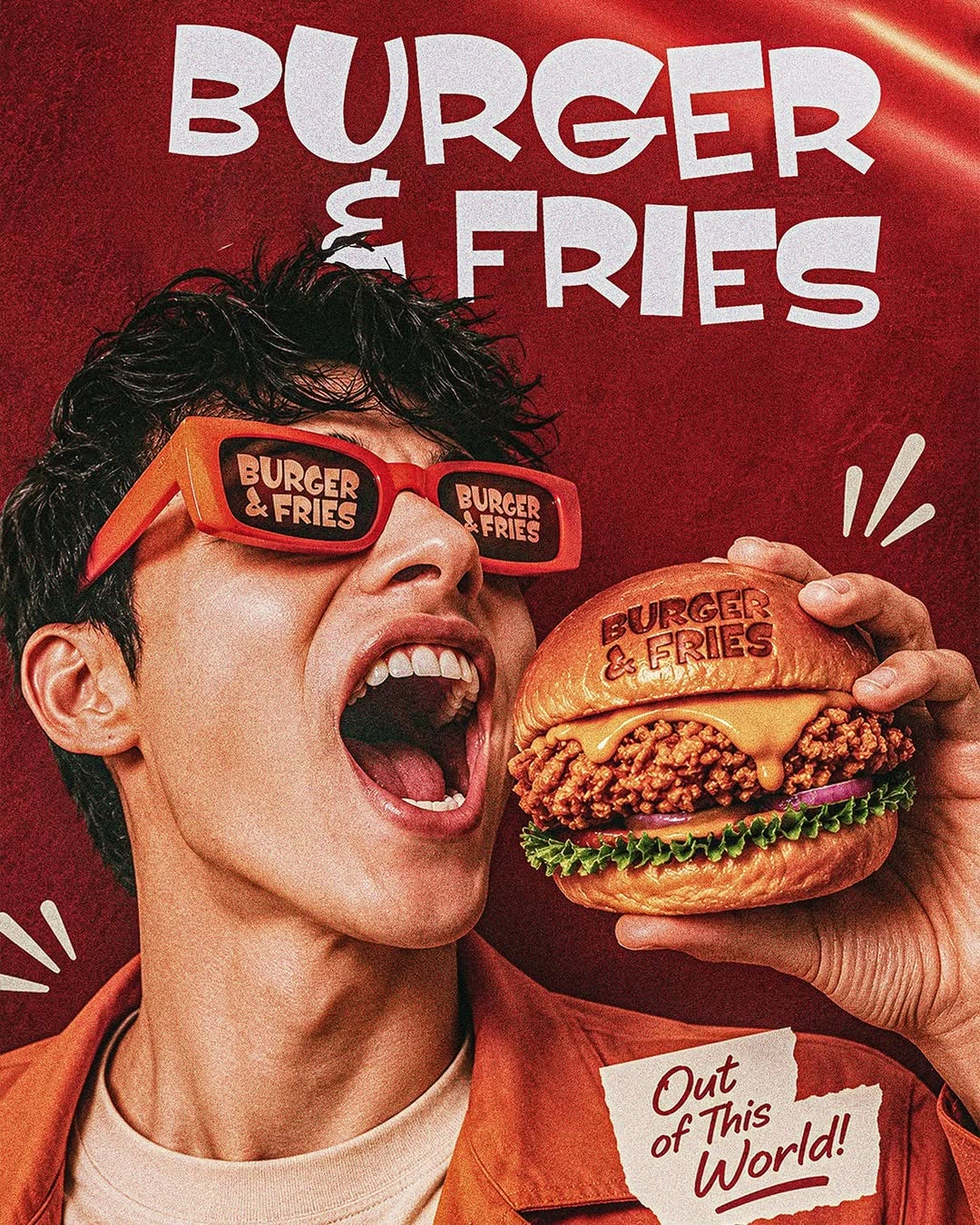 Instagram post: Dramatic appetite-driven burger portrait, slide 1