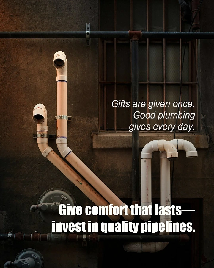Plumbers creative ad: Gifts given once, plumbing gives daily