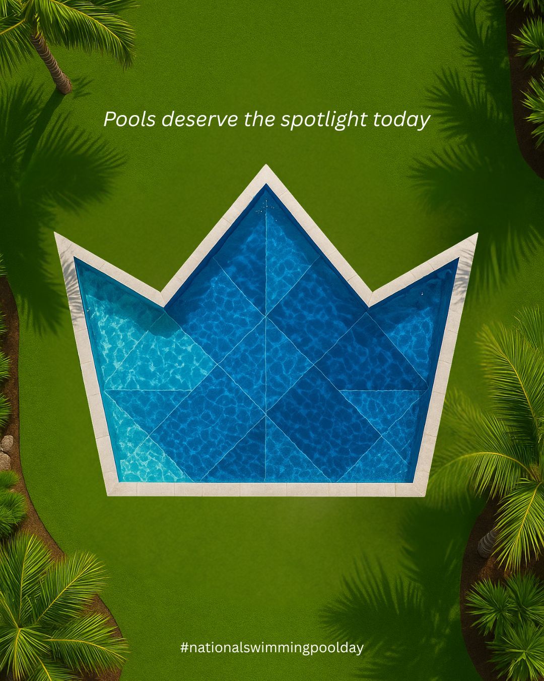 Instagram post: Pool shaped as a celebratory crown