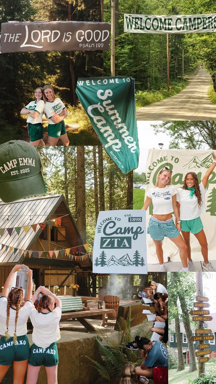 Summer Camps & Kids Activities creative ad: Camp signage scrapbook collage