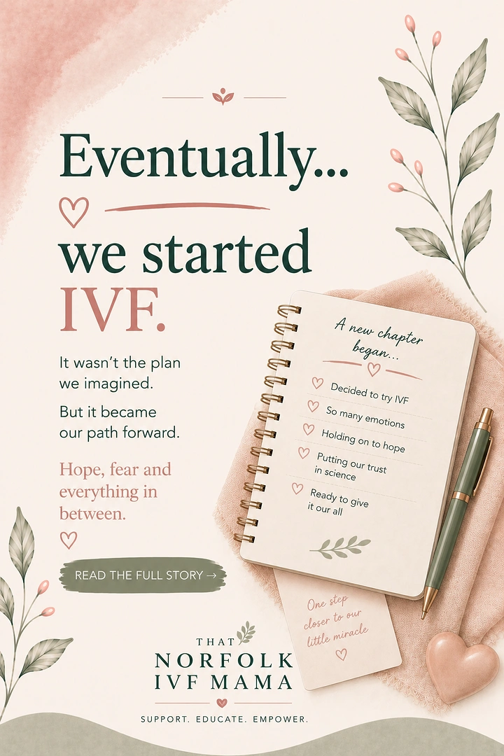 IVF & Fertility Clinics creative ad: Journal storytelling, elegant editorial type