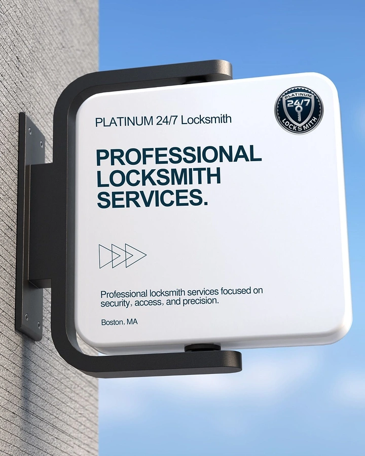 Locksmiths creative ad: Brand message shown on hanging shop sign