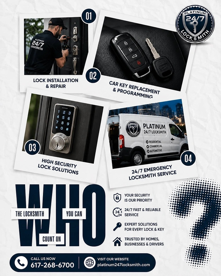 Locksmiths creative ad: Giant WHO question-mark typographic hook