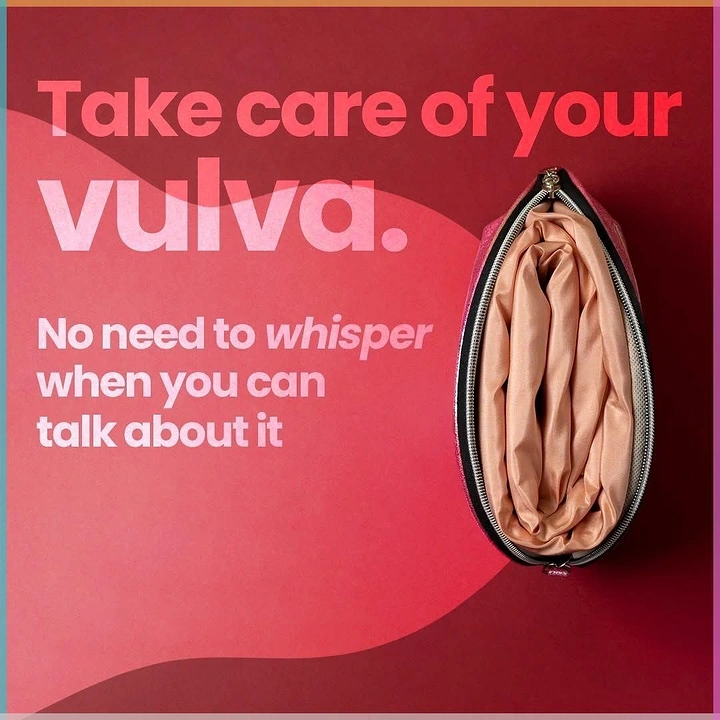 Period Care & Feminine Hygiene creative ad: Vulva-shaped visual reinforces direct copy