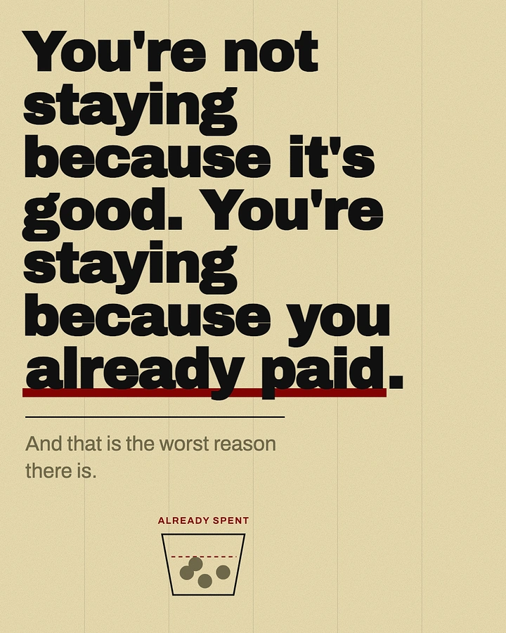 Stock Brokers & Investing creative ad: Sunk-cost copy, bold typographic hook
