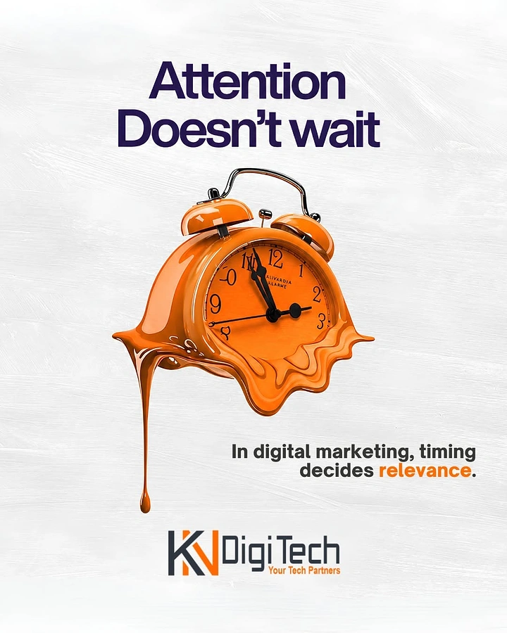 Agency creative ad: Melting alarm clock: attention doesn't wait