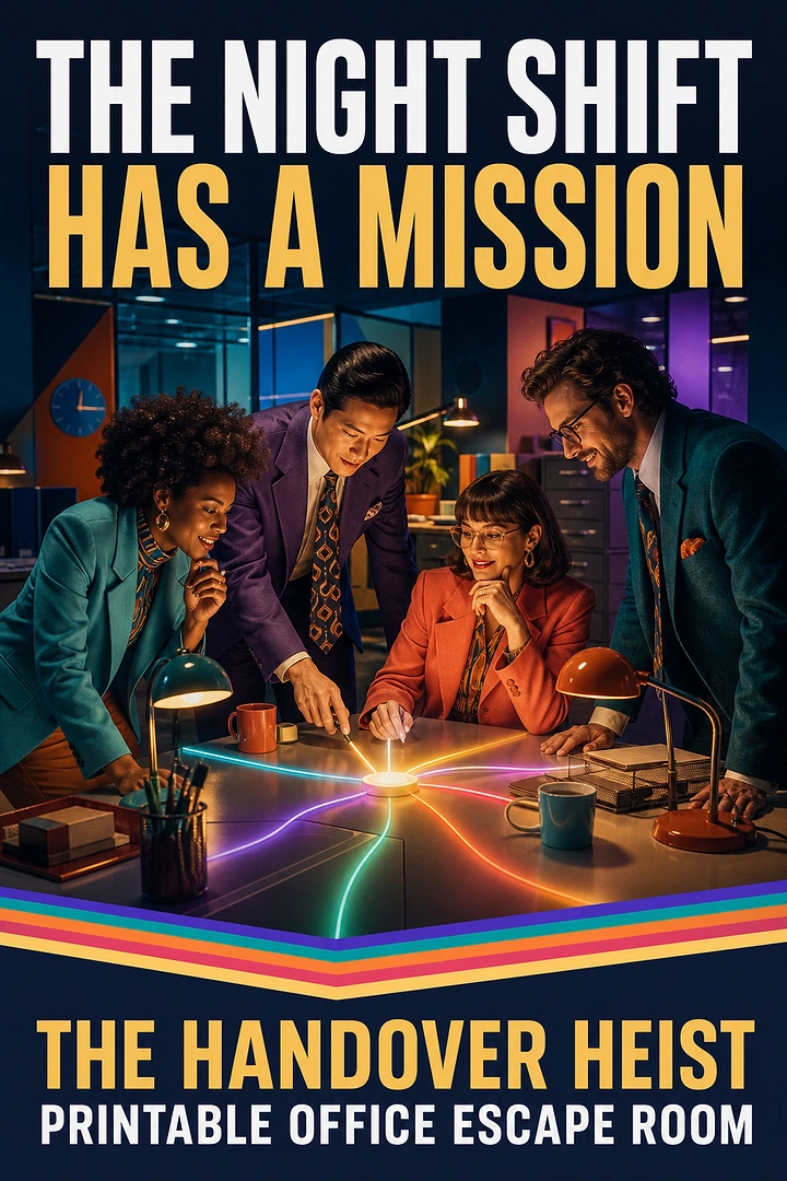Escape Rooms creative ad: Printable escape-room heist narrative