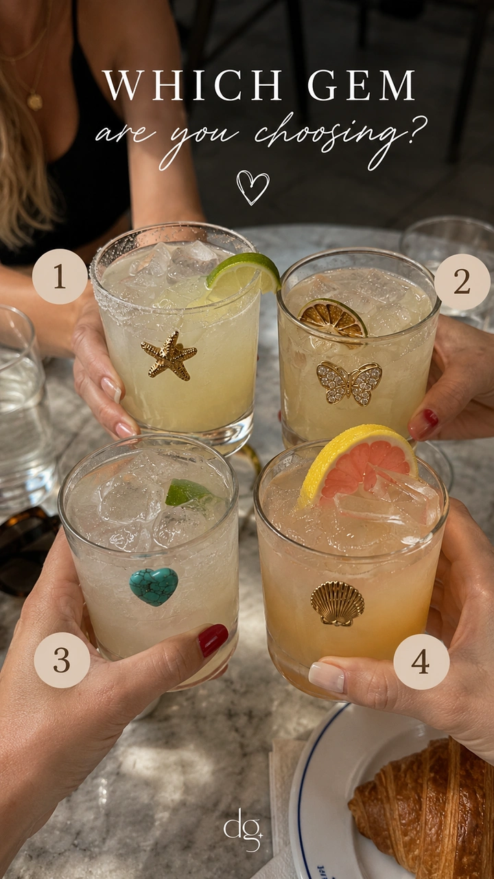 Tumblers, Flasks & Drinkware creative ad: Interactive gem-themed drink selection