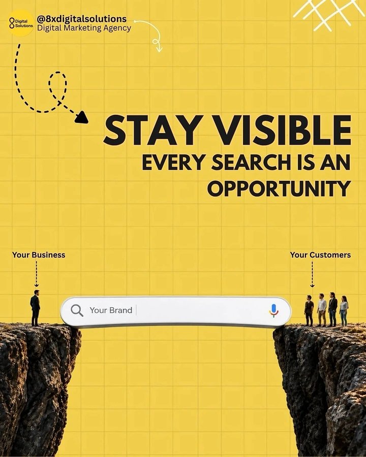 Agency creative ad: Search bar bridges business-customer cliff gap