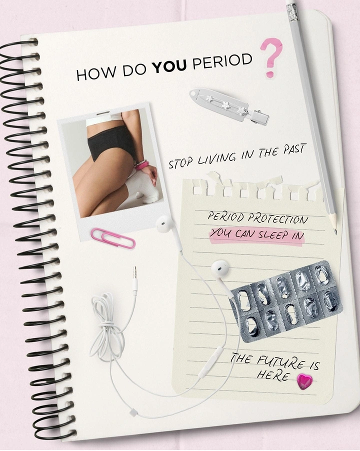 Period Care & Feminine Hygiene creative ad: Notebook composition makes copy memorable