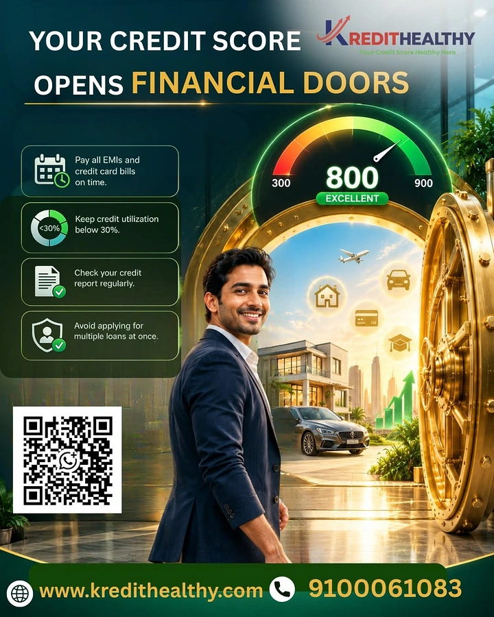 Credit Repair & Credit Score Services creative ad: Financial doors opening visual metaphor