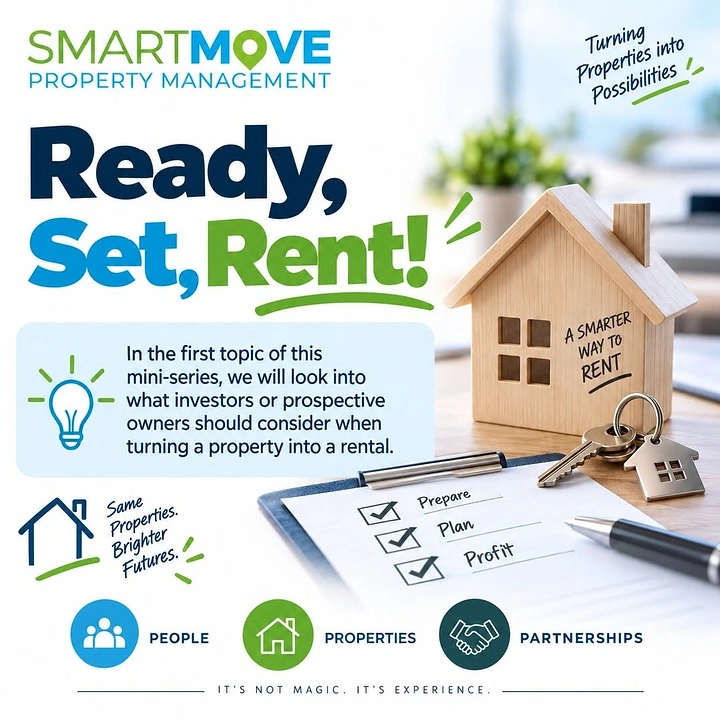Property Management creative ad: Ready-set-rent campaign with planning metaphor