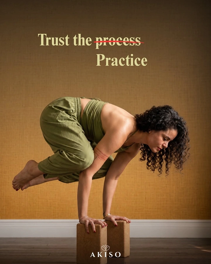 Yoga Studios creative ad: Crossed-out 'process' becomes 'Practice' wordplay