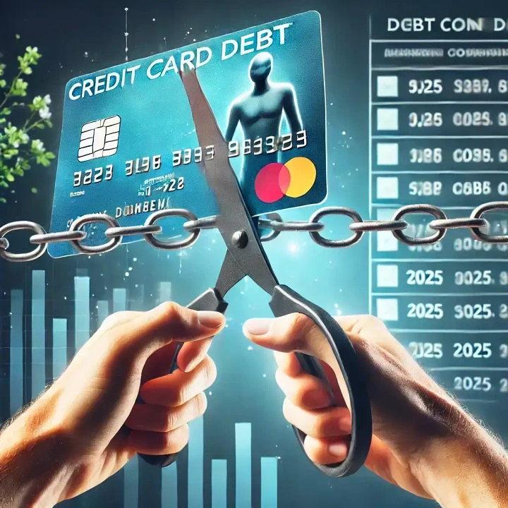 Credit Repair & Credit Score Services creative ad: Chains and scissors clearly dramatize debt relief