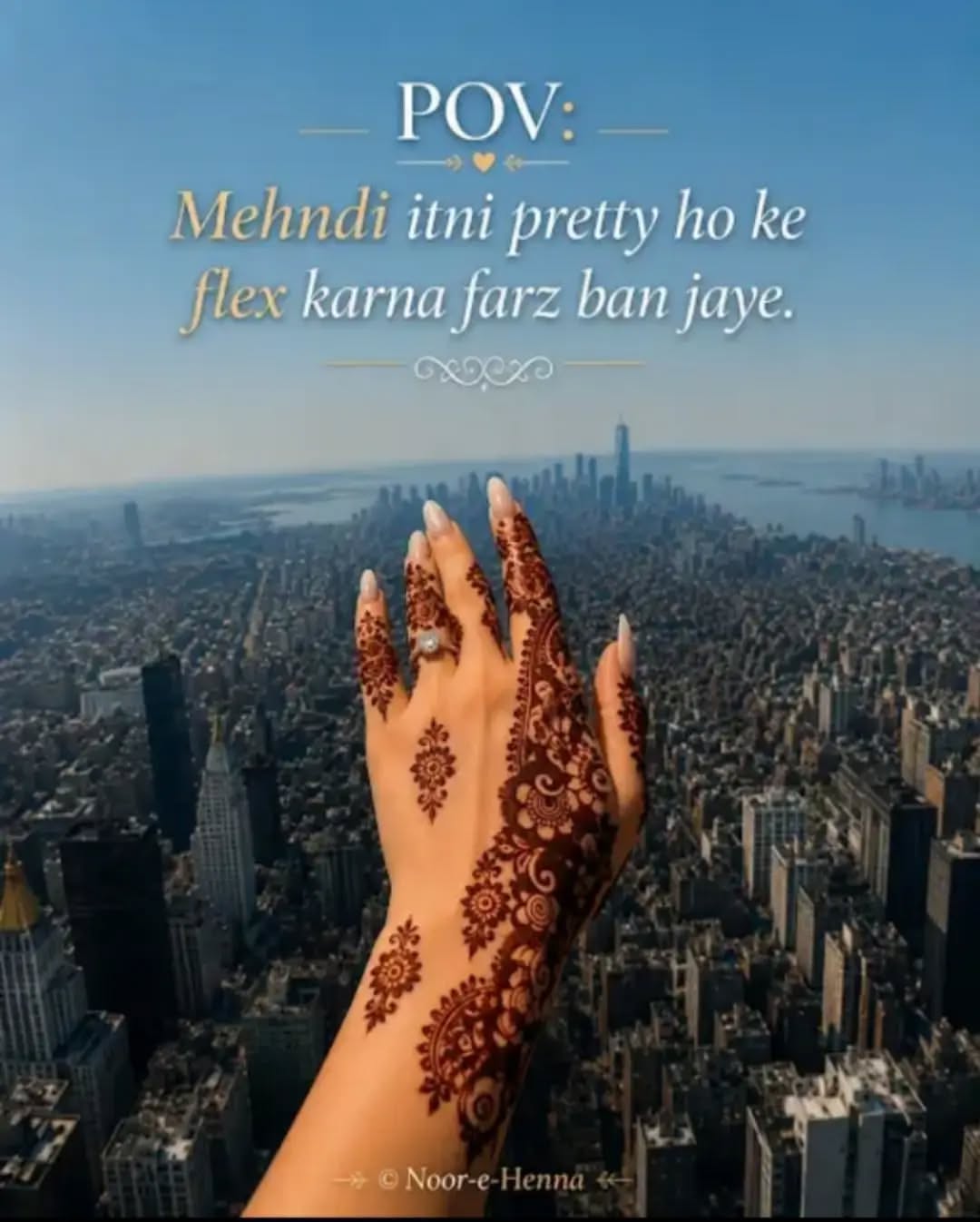 Instagram post: City-scale hands sell henna flex, slide 1