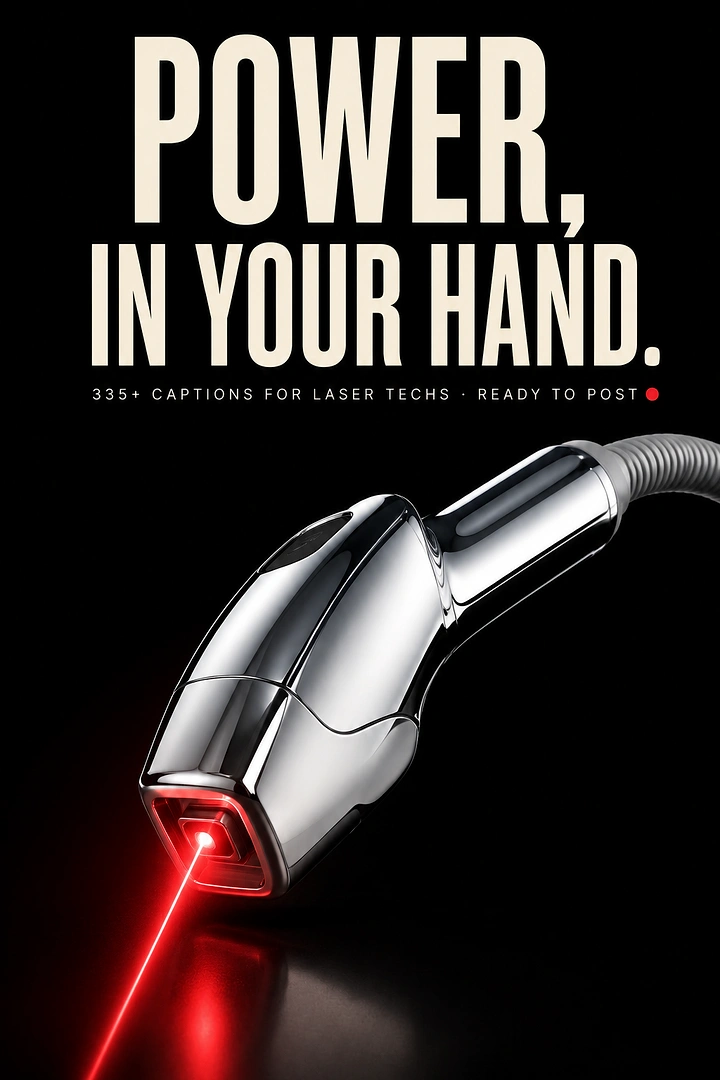 Laser Hair Removal Clinics creative ad: Product power metaphor with striking device shot