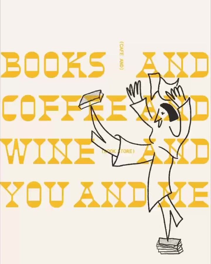 Repeating 'and' copy, figure dancing on books