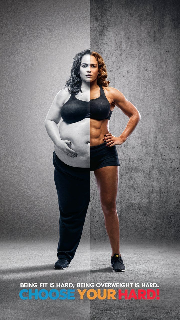Story: Split-body choose-your-hard visual idea
