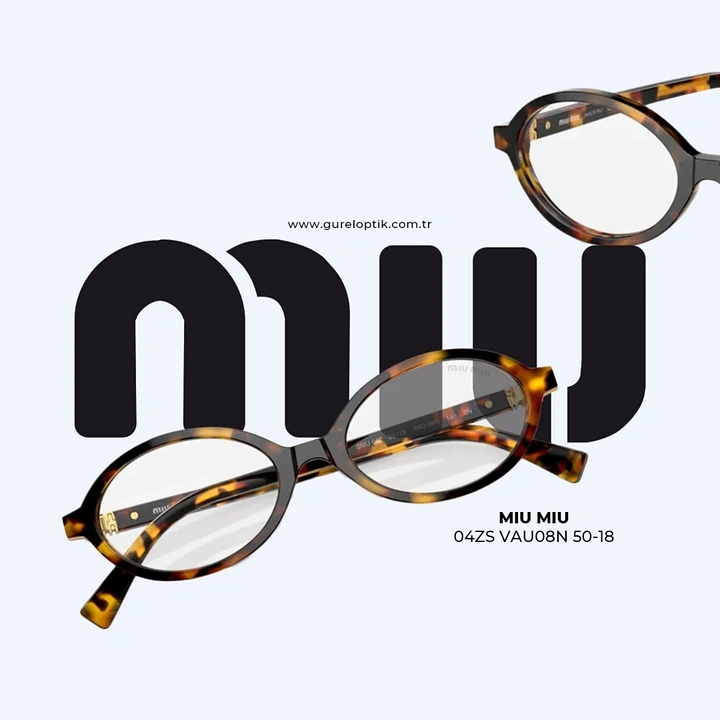 Opticians & Eye Care creative ad: Frames woven through oversized Miu Miu logotype