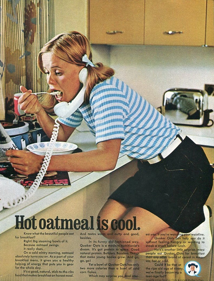 Breakfast Cereals & Oats creative ad: Witty hot-oatmeal-is-cool headline concept
