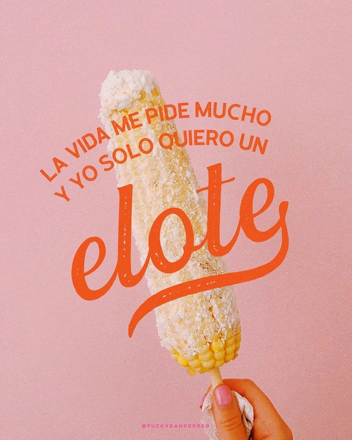 Mexican Restaurants creative ad: Witty elote-focused Spanish copy