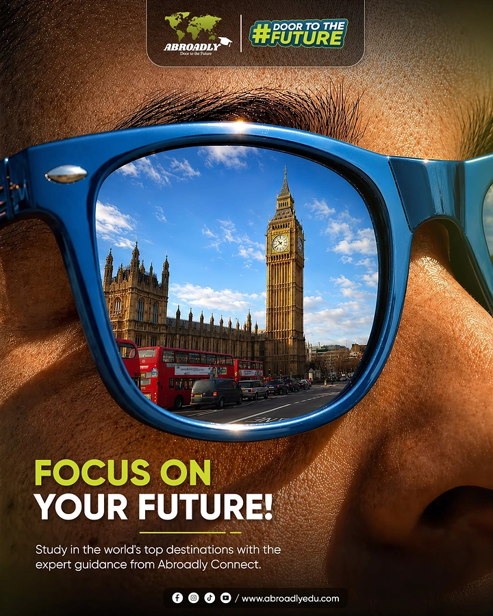 Universities & Colleges creative ad: Rear-view mirror creates a future-focused metaphor
