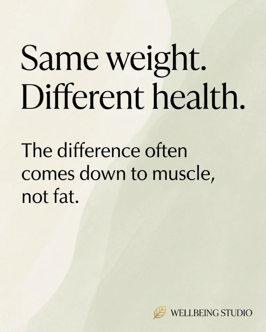Instagram post: Body-composition reframing with diagram, slide 3