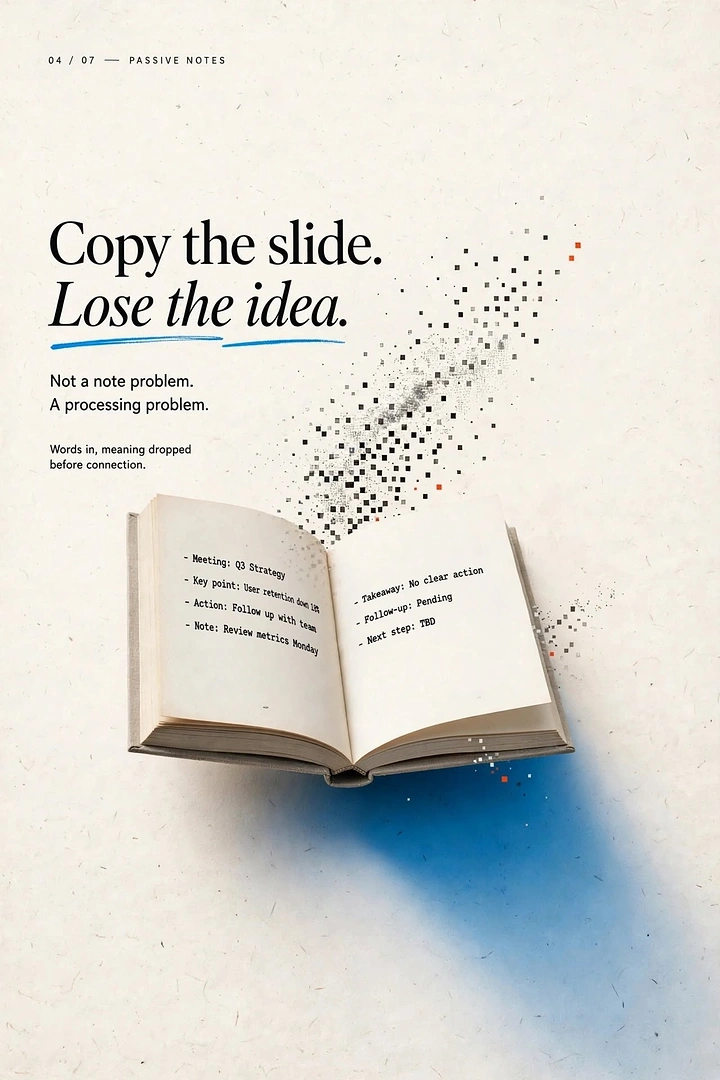 Online Courses & E-learning creative ad: Book dissolves into lost ideas