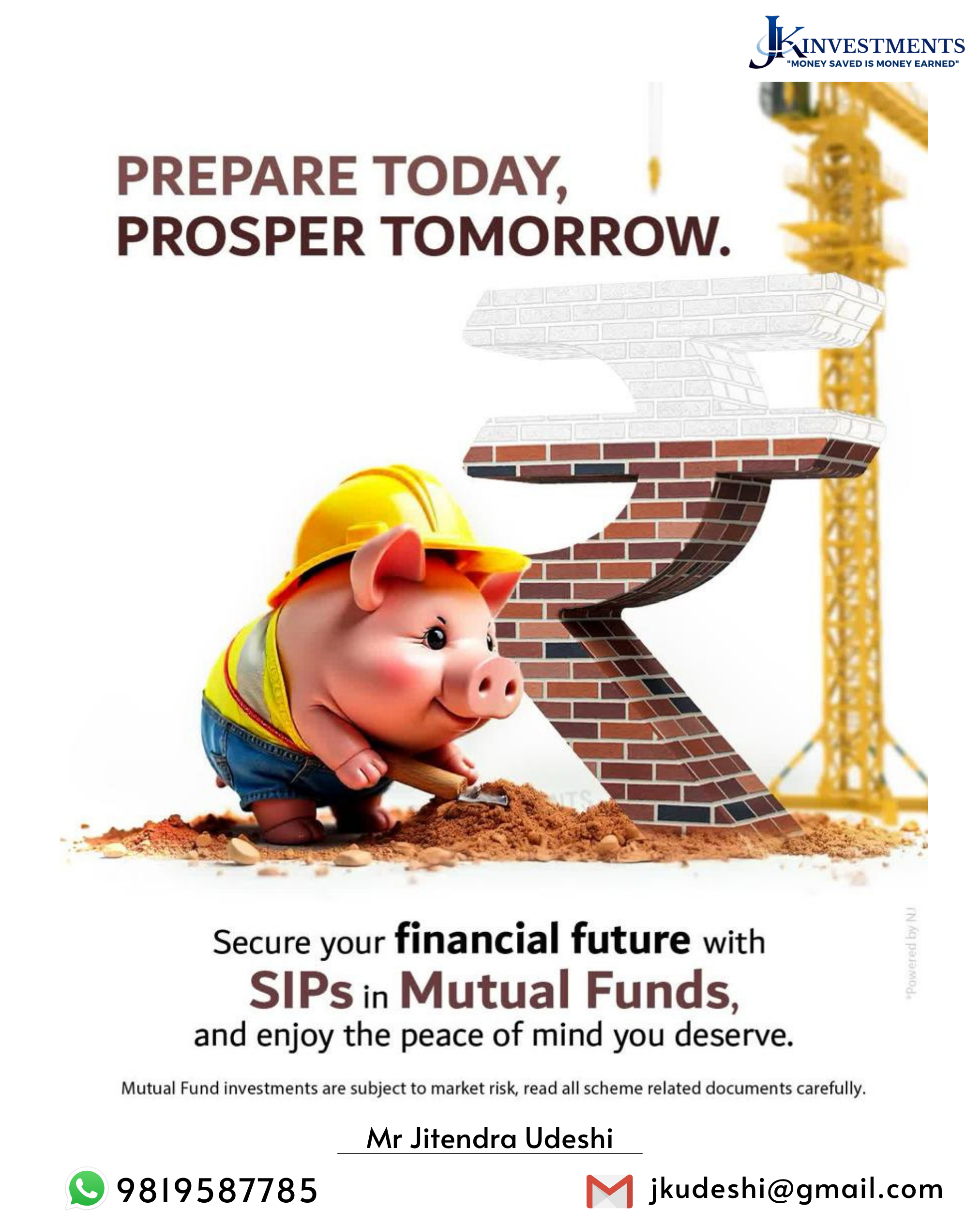 Instagram post: Piggy bank builds rupee brick wall