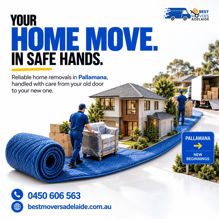Movers & Packers creative ad: Rolled carpet becomes road to new home